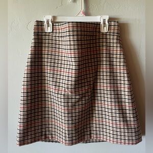 Plaid A-Line Skirt - Black, Red, Tan from J. Crew